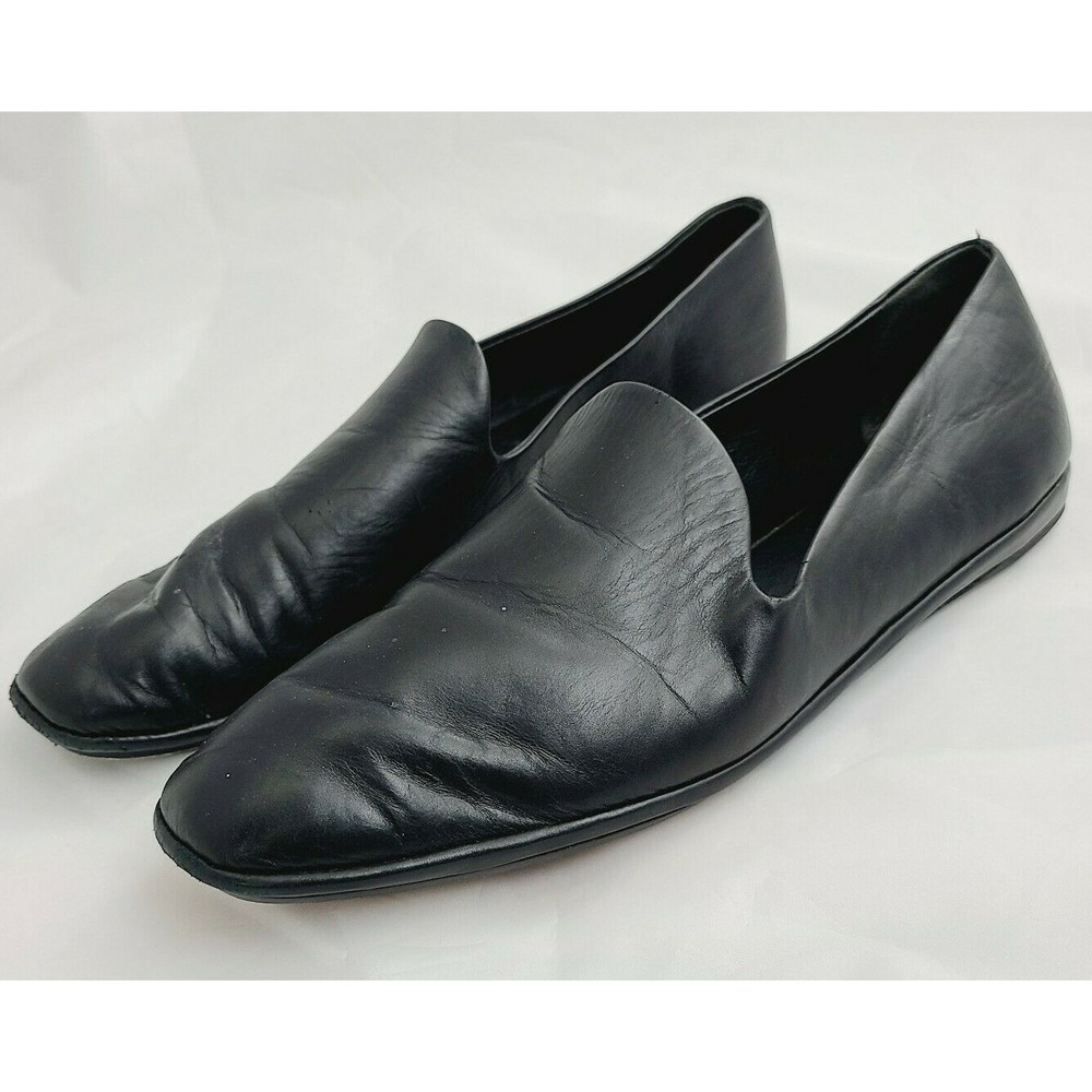 Vince Flats Size 7M 37 Womens Black Leather Bray Loafer Shoes